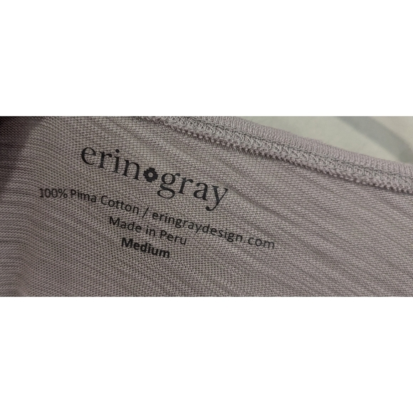 Erin Gray 100% Pima Cotton V-Neck Long Sleeve Top Size Medium - Picture 3 of 6